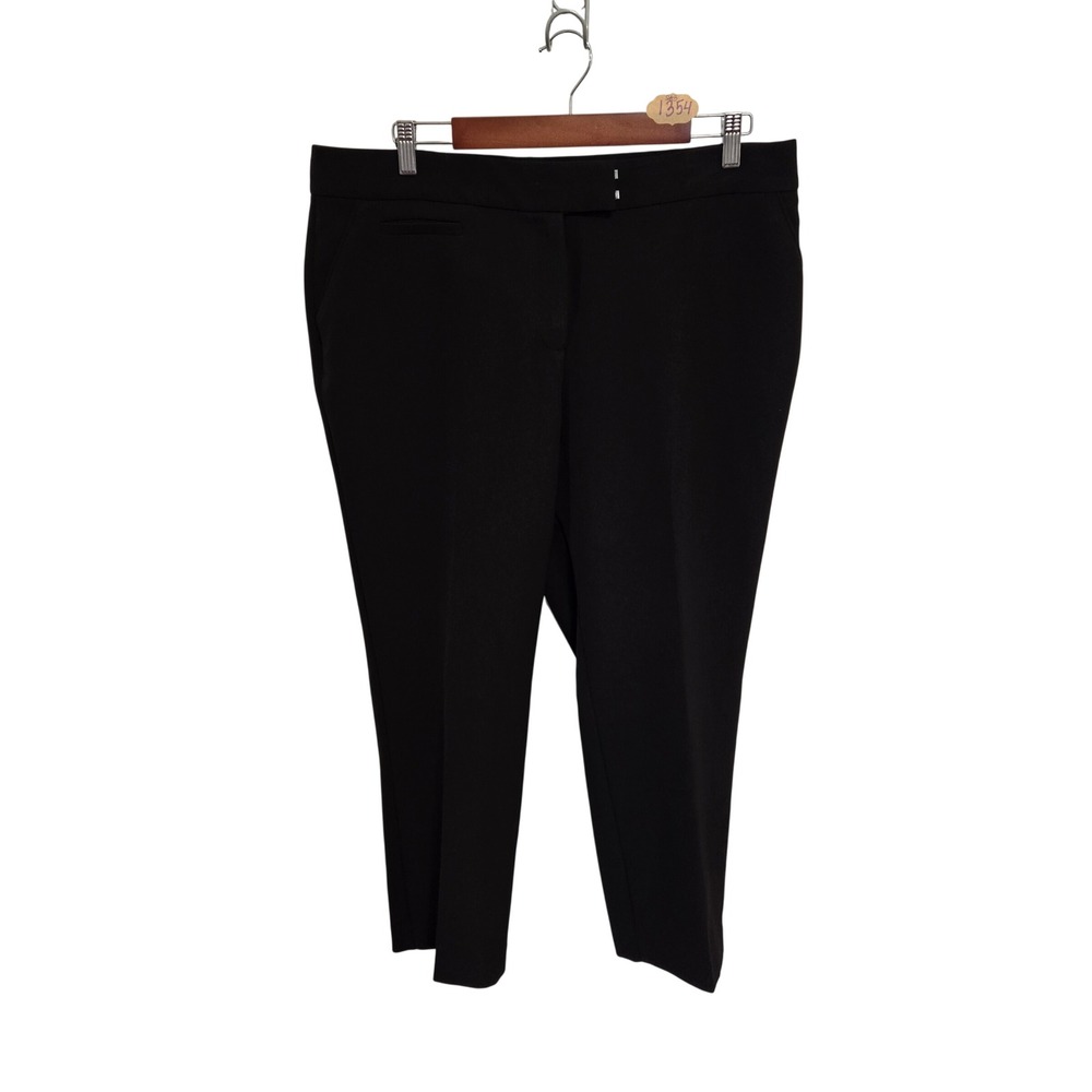 Investments Petites Womens Black Dress Pants Size 16P S Straight Leg Trousers